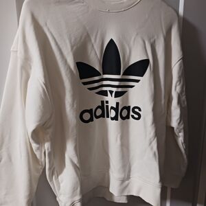 adidas Originals Cream Crewneck with Black Trefoil